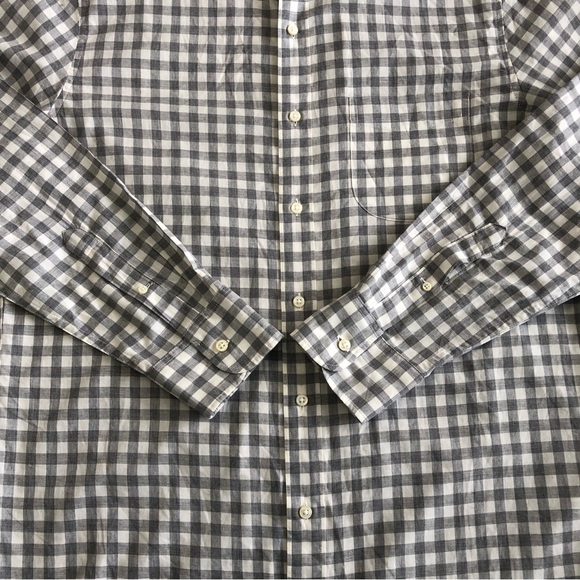 J.CREW Classic Men’s Grey/White Plaid Long Sleeve Casual Button Down Shirt Sz M - Picture 5 of 13